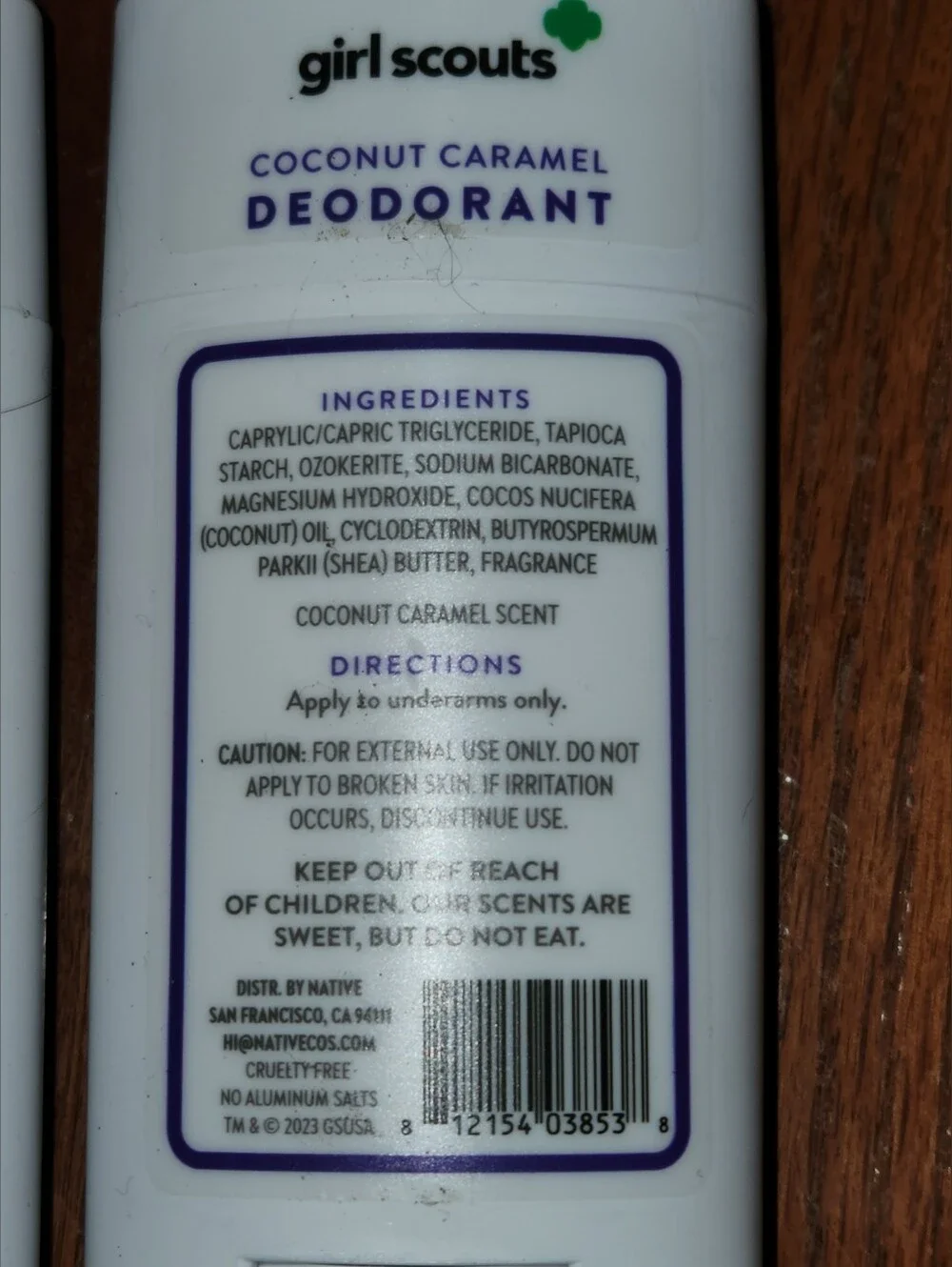 Native x Girl Scouts Coconut Caramel Deodorant - White